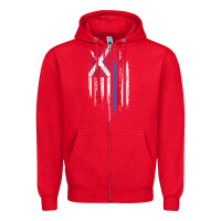 Red Scottish American Flag Combo Scotland USA Saltire Gift Zipper Hoodie - trangStudio