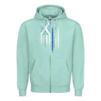 Seafoam Scottish American Flag Combo Scotland USA Saltire Gift Zipper Hoodie - trangStudio