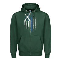 Sports Green Scottish American Flag Combo Scotland USA Saltire Gift Zipper Hoodie - trangStudio