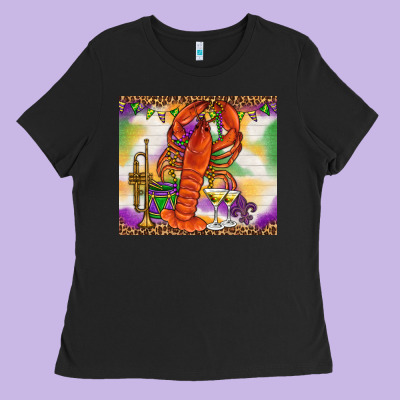 Mardi Gras Crawfish Ladies Tee Designed By Nancycooperartshop