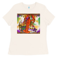 Bone Mardi Gras crawfish Ladies Tee - NancyCooperArtShop
