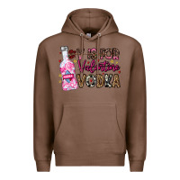 Chestnut V is For Valentine Vodka Premium Hoodie - CowhideDigitalArt