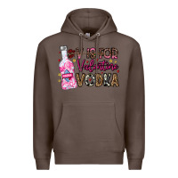 Coffee V is For Valentine Vodka Premium Hoodie - CowhideDigitalArt