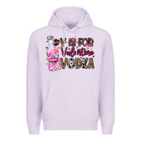 Lilac V is For Valentine Vodka Premium Hoodie - CowhideDigitalArt