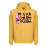 Mustard V is For Valentine Vodka Premium Hoodie - CowhideDigitalArt