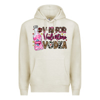 Oatmeal Heather V is For Valentine Vodka Premium Hoodie - CowhideDigitalArt