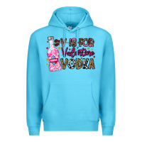Ocean Blue V is For Valentine Vodka Premium Hoodie - CowhideDigitalArt