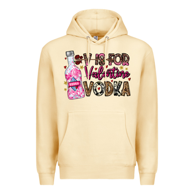 V Is For Valentine Vodka Premium Hoodie by CowhideDigitalArt | Teevron