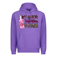 Purple V is For Valentine Vodka Premium Hoodie - CowhideDigitalArt
