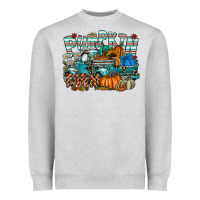 Heather Grey pumpkin farm Heavyweight Sweatshirt - SublimationCraftShop