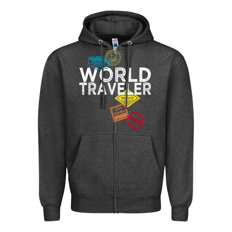 World Traveler Passport Stamp Gift Shirt For Men And Women T Shirt Zipper Hoodie by trangStudio | Teevron