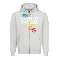 Dove Grey world traveler passport stamp gift shirt for men and women t shirt Zipper Hoodie - trangStudio