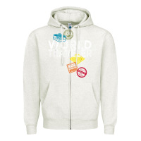 Oatmeal Heather world traveler passport stamp gift shirt for men and women t shirt Zipper Hoodie - trangStudio