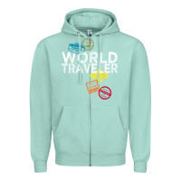 Seafoam world traveler passport stamp gift shirt for men and women t shirt Zipper Hoodie - trangStudio