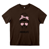 Chocolate Brown Pink Flower Mom Skull Heavy Core Tee - Bettercallsaul