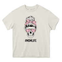 Cream Pink Flower Mom Skull Heavy Core Tee - Bettercallsaul
