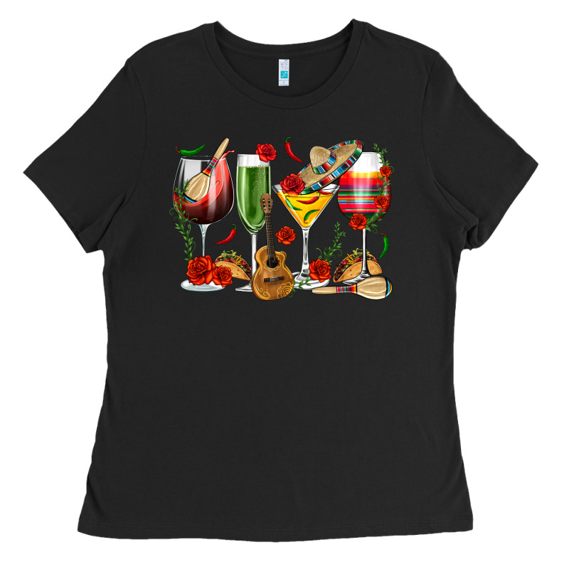 Mexico Wine Glasses Ladies Tee by texasbilliewilder | Teevron