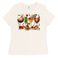 Bone Mexico Wine Glasses Ladies Tee - texasbilliewilder
