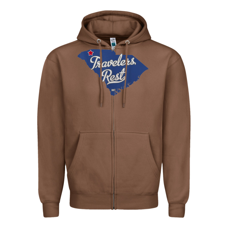 Travelers Rest South Carolina Sc Map Zipper Hoodie by trangStudio | Teevron