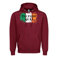 Burgundy Tiocfaidh Ar La Vintage Ireland Irish Flag Gifts For Men Zipper Hoodie - trangStudio