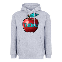 Heather Grey apple teacher Heavyweight Hoodie - BarkalooDesign