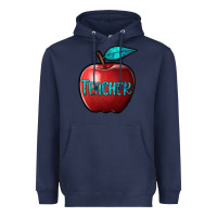 Navy apple teacher Heavyweight Hoodie - BarkalooDesign