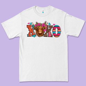 Xoxo Valentine's Day Highland Cow Premium Tee Designed By Jasminsmagicworld