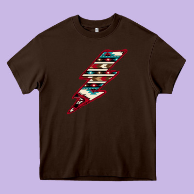 Western Aztec Pattern Lightning Heavy Core Tee Designed By Bettercallsaul