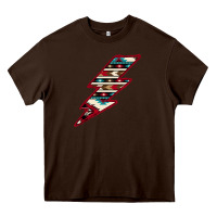 Chocolate Brown Western Aztec Pattern Lightning Heavy Core Tee - Bettercallsaul