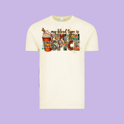 My Blood Type Is Pumpkin Spice Vintage Tee Designed By Cowgirlartshop