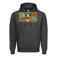 Charcoal Heather Fall cow Zipper Hoodie - Artiststas