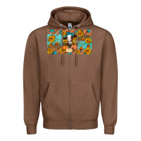 Chestnut Fall cow Zipper Hoodie - Artiststas