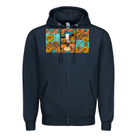 Navy Fall cow Zipper Hoodie - Artiststas