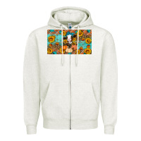 Oatmeal Heather Fall cow Zipper Hoodie - Artiststas