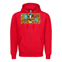 Red Fall cow Zipper Hoodie - Artiststas