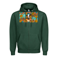 Sports Green Fall cow Zipper Hoodie - Artiststas