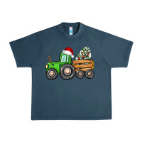 Midnight Navy christmas tractor Urban Heavy Tee - CowGirlArtShop