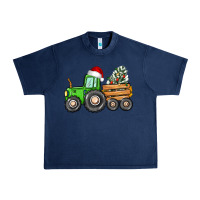 Navy christmas tractor Urban Heavy Tee - CowGirlArtShop