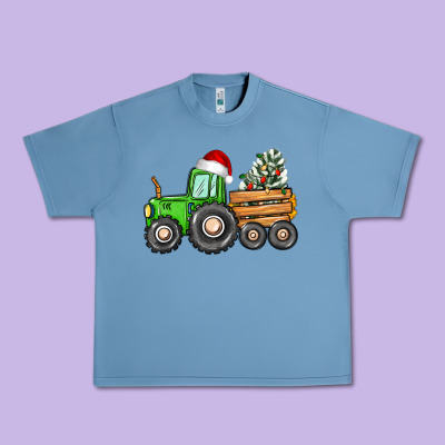Christmas Tractor Urban Heavy Tee Designed By Cowgirlartshop