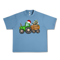 Pebble Blue christmas tractor Urban Heavy Tee - CowGirlArtShop