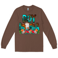 Chestnut Boy Mama Flowers Cow Long Sleeve Tee - CowCowDesign