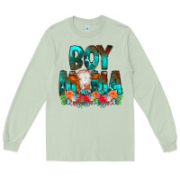 Matcha Boy Mama Flowers Cow Long Sleeve Tee - CowCowDesign