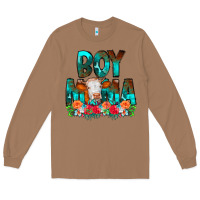 Toasted Coconut Boy Mama Flowers Cow Long Sleeve Tee - CowCowDesign