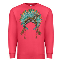 Cardinal native american headdress turquise Premium Sweatshirt - BarkalooDesign