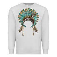 Dove Grey native american headdress turquise Premium Sweatshirt - BarkalooDesign