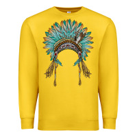 Lemon native american headdress turquise Premium Sweatshirt - BarkalooDesign