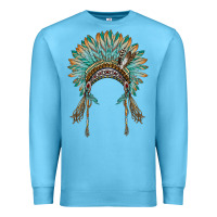 Ocean Blue native american headdress turquise Premium Sweatshirt - BarkalooDesign