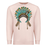 Pale Pink native american headdress turquise Premium Sweatshirt - BarkalooDesign