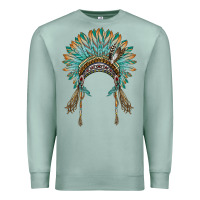 Seafoam native american headdress turquise Premium Sweatshirt - BarkalooDesign