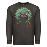 Smoke native american headdress turquise Premium Sweatshirt - BarkalooDesign